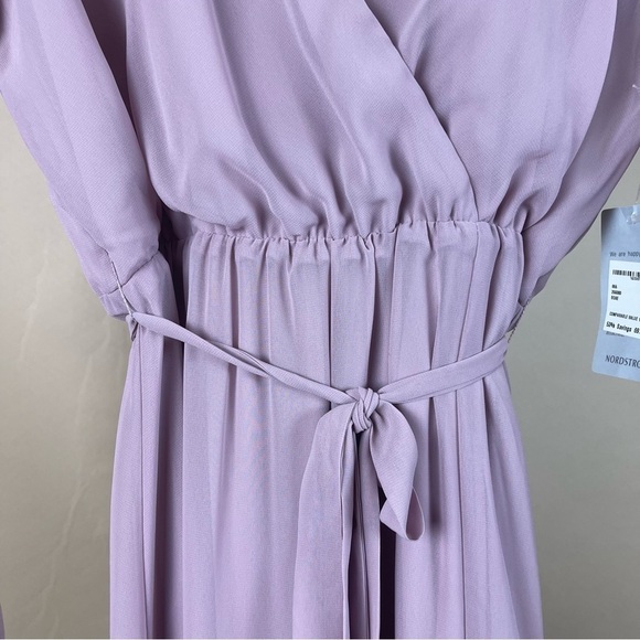 NEW MARINA SIZE 6 LONG SLEEVE CHIFFON GOWN MAUVE ROSE FORMAL ELEGANT SIDE SLIT - Picture 6 of 13